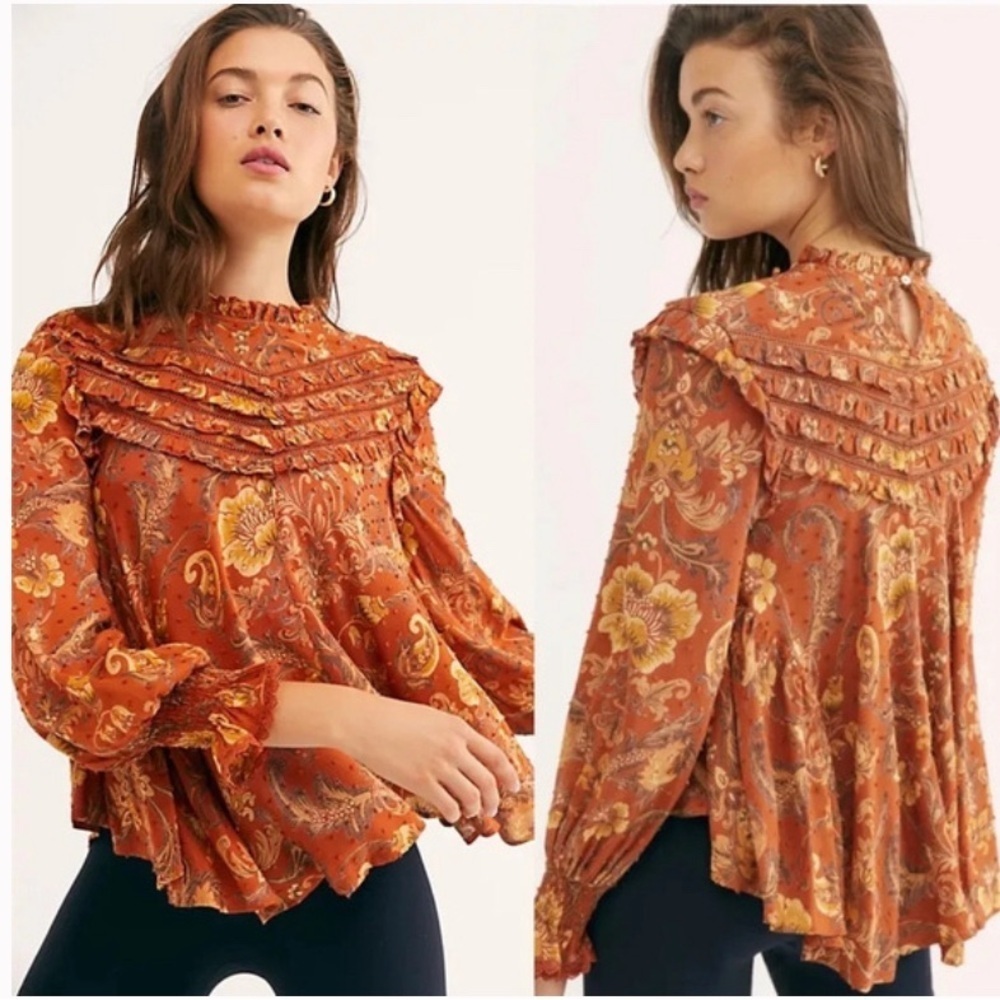Spell Aurora Floral Ruffle Blouse